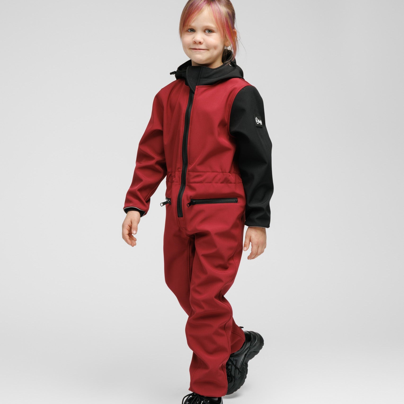 Toddler softshell suit rated for Nordic winter weather