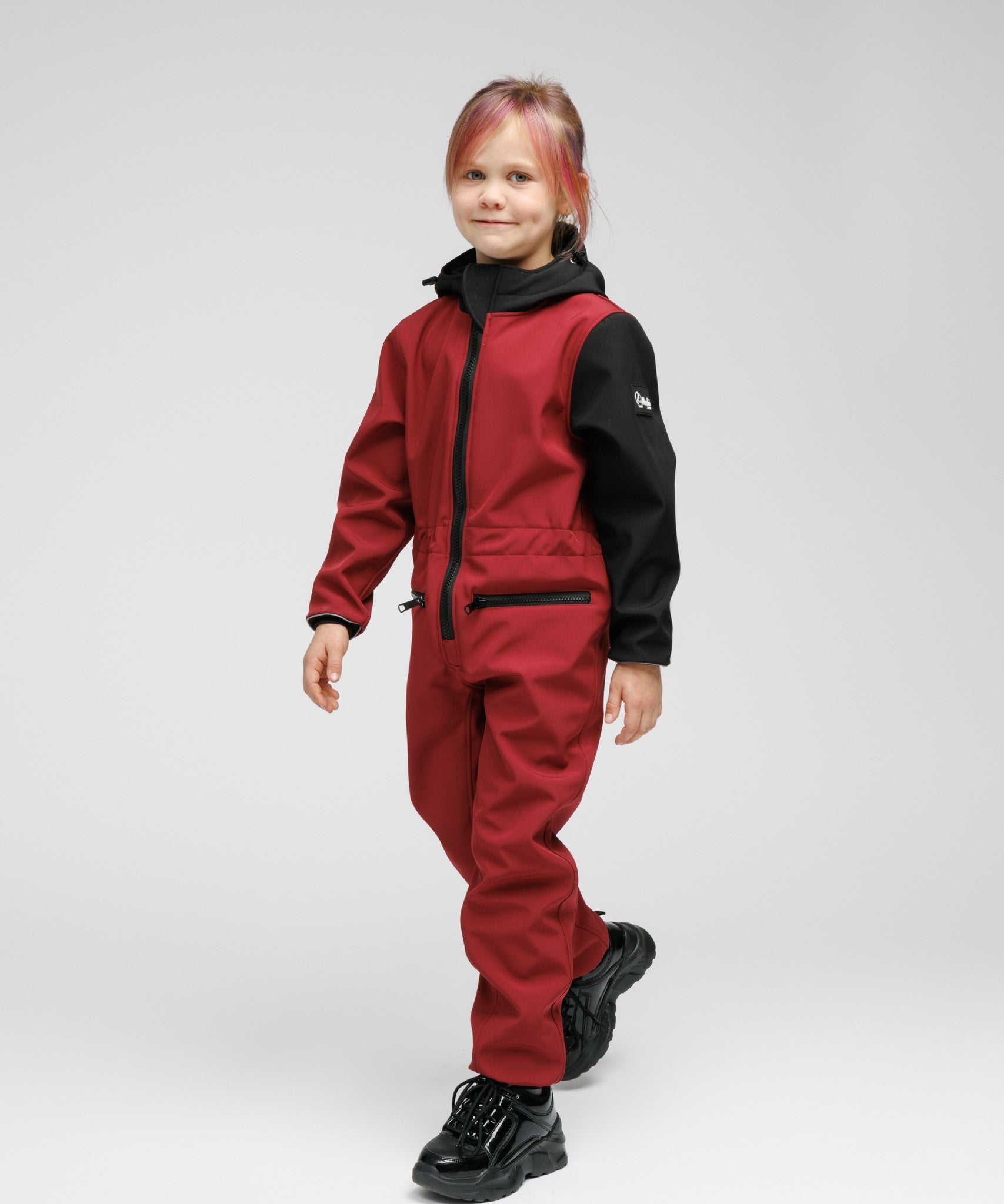 Toddler softshell suit rated for Nordic winter weather