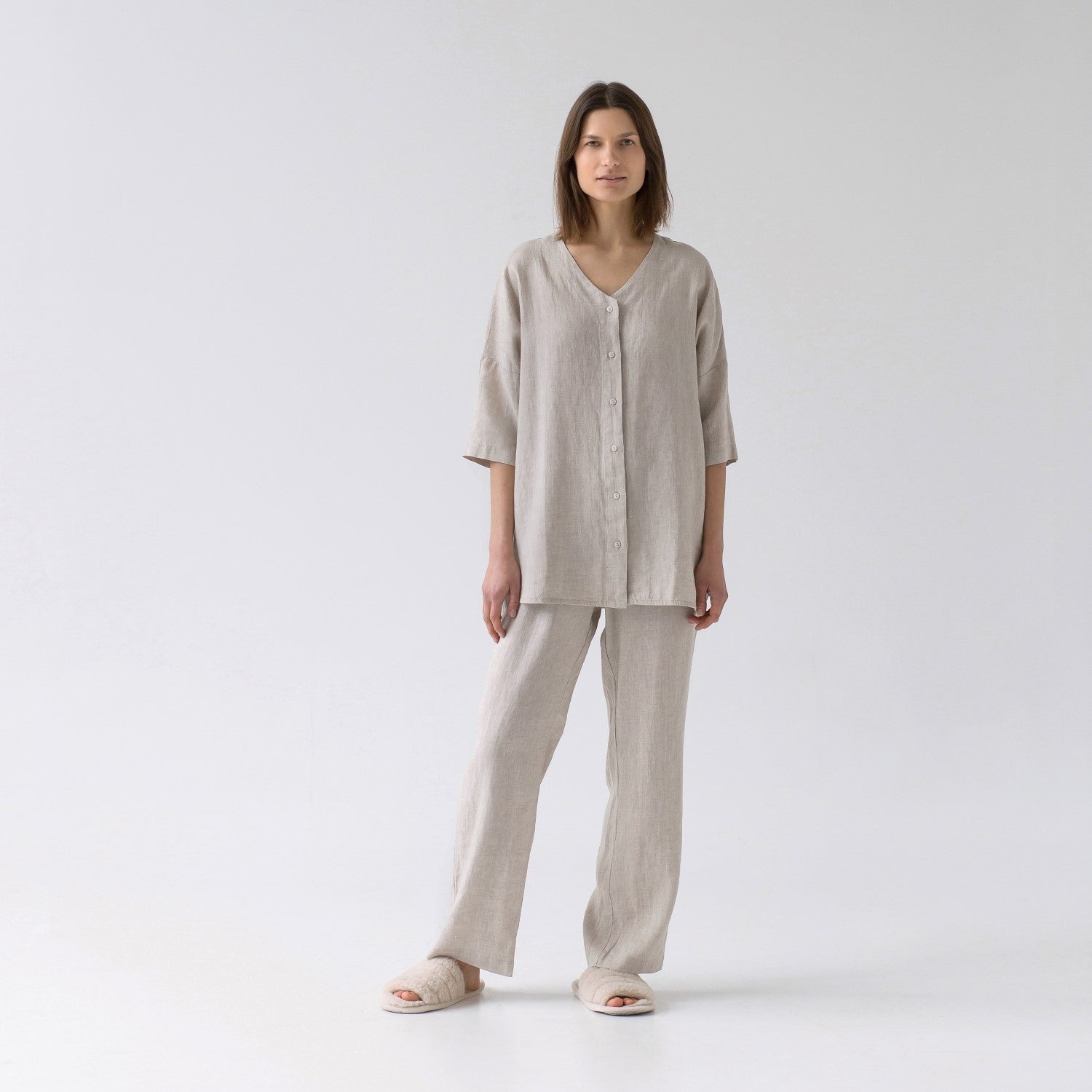 Linen loungewear set for a Midsummer cottage weekend