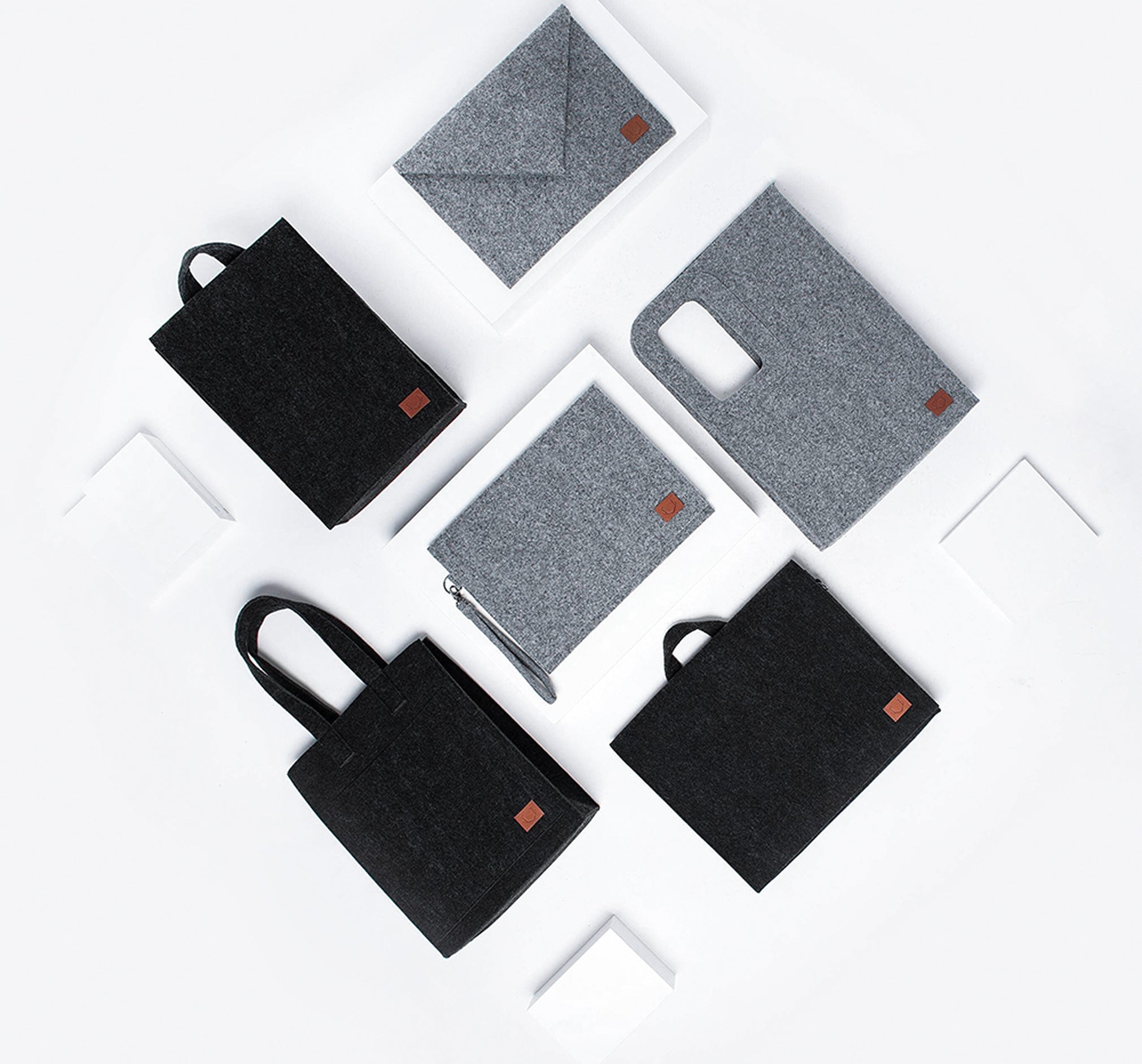 Nordhale recycled-felt bags, made in Estonia
