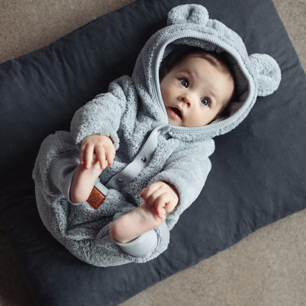 Eared Jumpsuit for Babies and Kids - Fuzzy Grey