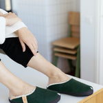 TOKU Brussels Slippers with Lambswool - Dark Green