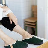 TOKU Brussels Slippers with Lambswool - Dark Green