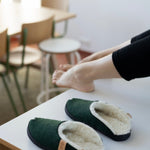 TOKU Brussels Slippers with Lambswool - Dark Green