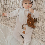 Eared Jumpsuit for Babies and Kids - Sand