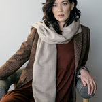 Natural Baby Alpaca Maxi-Scarf with Fringes