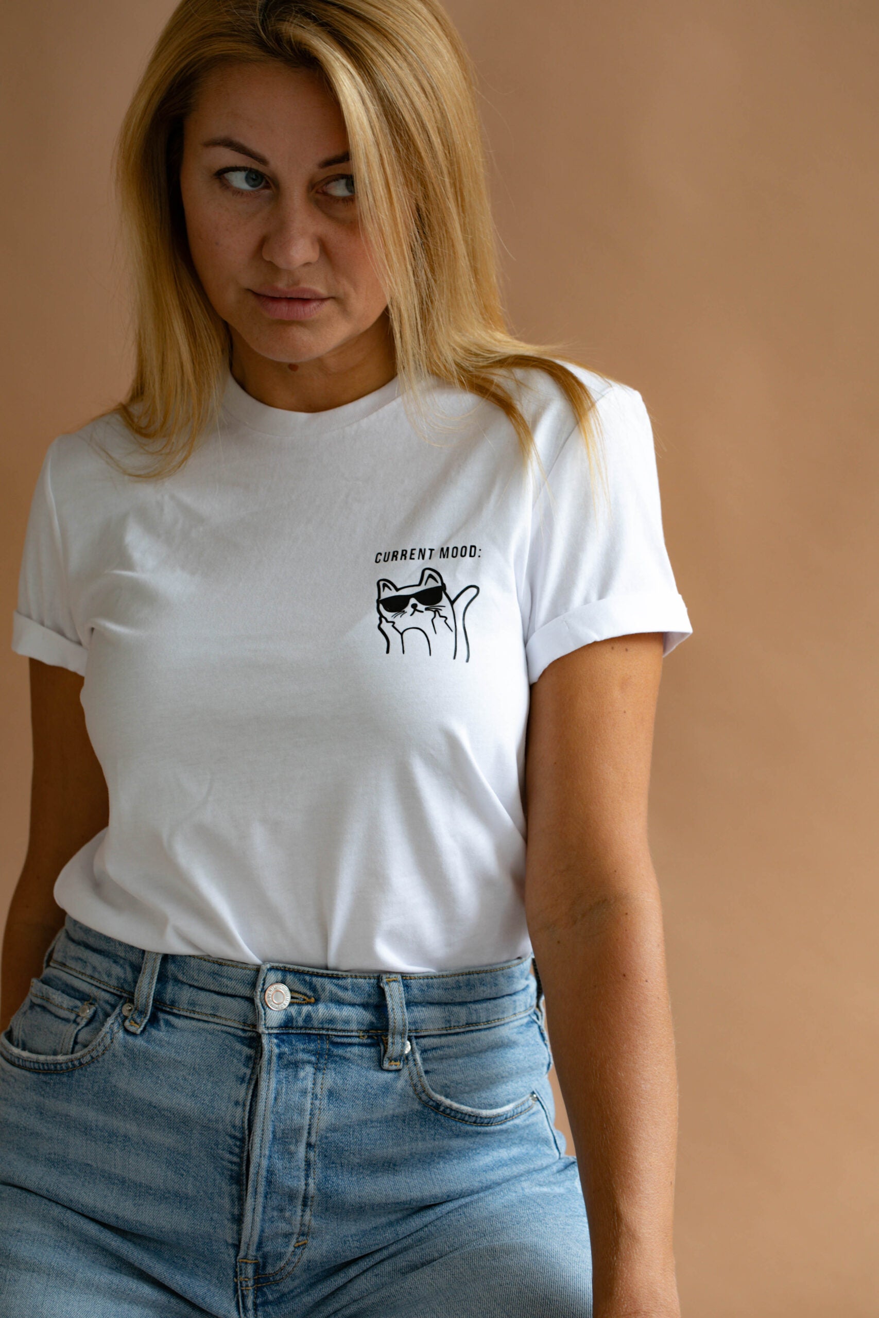 Organic Cotton Oversize T-Shirt – Kitty Current Mood - Snøluv