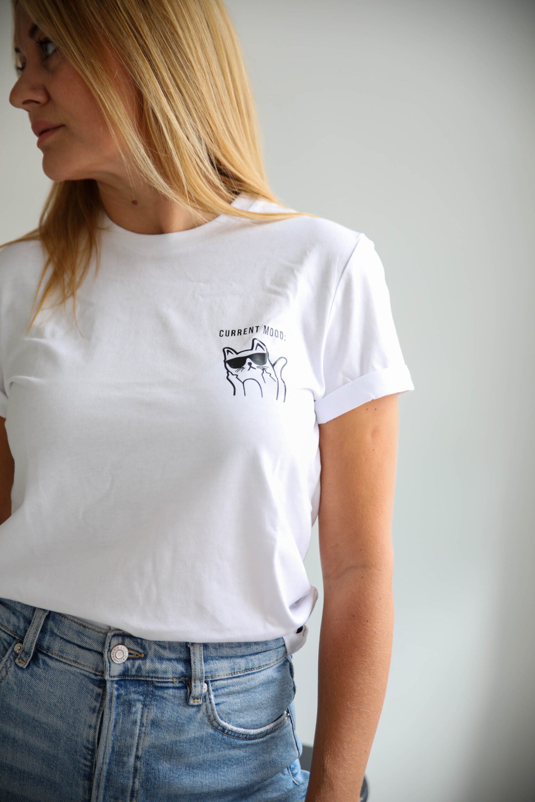 Organic Cotton Oversize T-Shirt – Kitty Current Mood - Snøluv