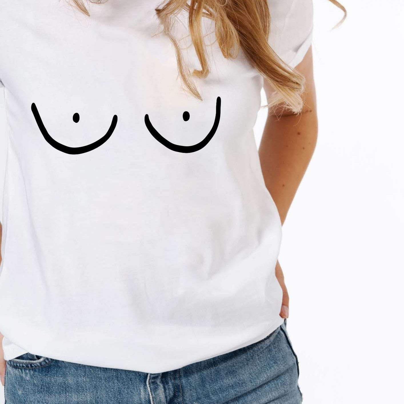 Organic Cotton Oversized T-Shirt - Boobs - Snøluv