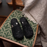 Natural felt slippers Pelsi - Dark grey