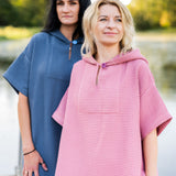 Short-Sleeve Surf Poncho - Cotton Waffle