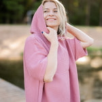 Short-Sleeve Surf Poncho - Cotton Waffle