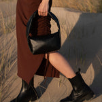 Soft Leather Baguette Handbag Luna