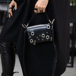 Leather Shoulder Bag Mia Studded Top Grain Design - Snøluv
