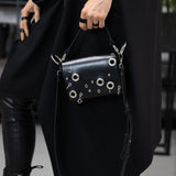 Leather Shoulder Bag Mia Studded Top Grain Design - Snøluv