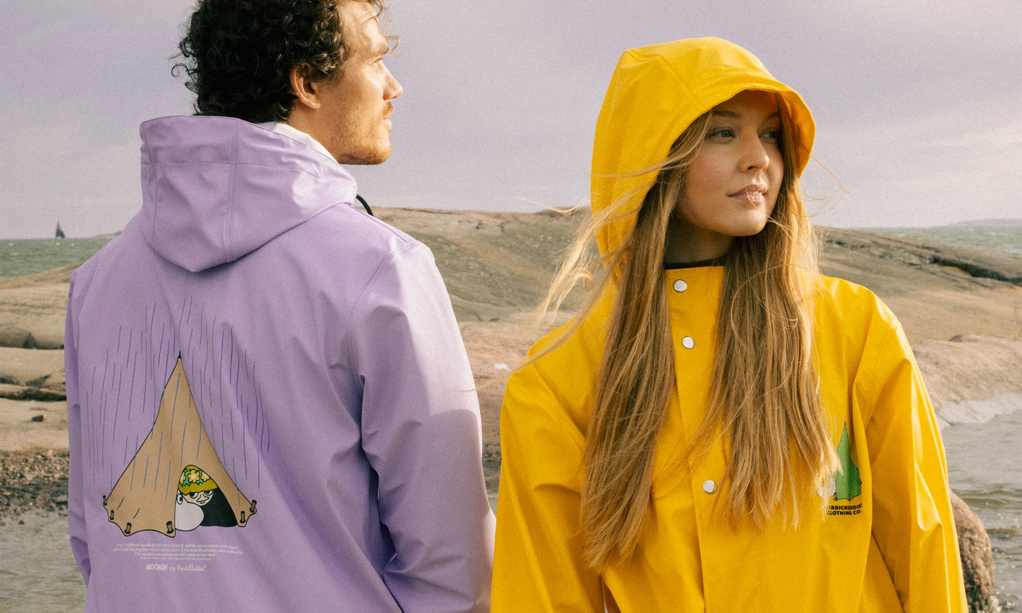 Moomin Waterproof Jacket Unisex Windproof - Yellow - Snøluv