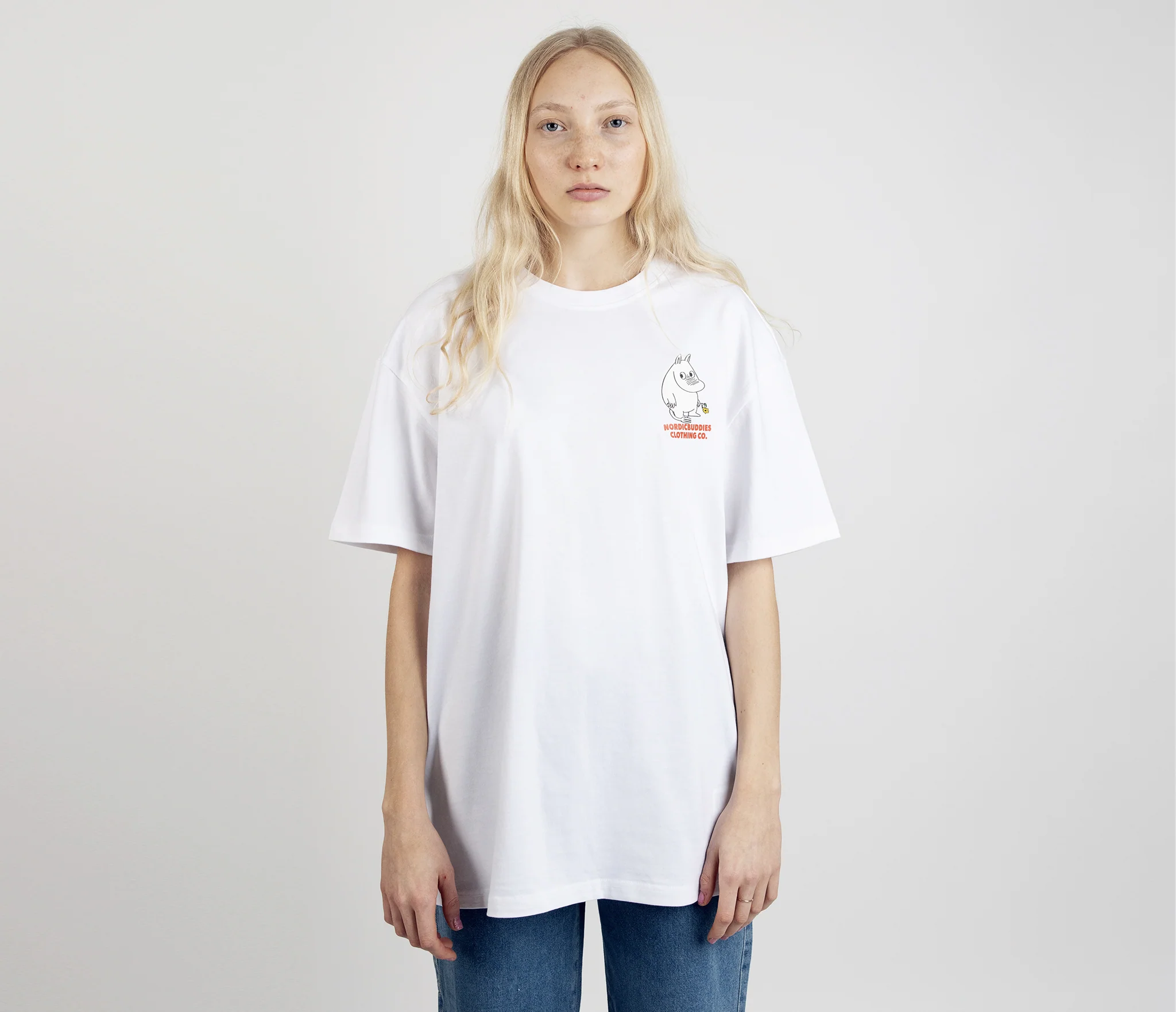 Moomintroll's Flower T-Shirt Unisex - White - Snøluv
