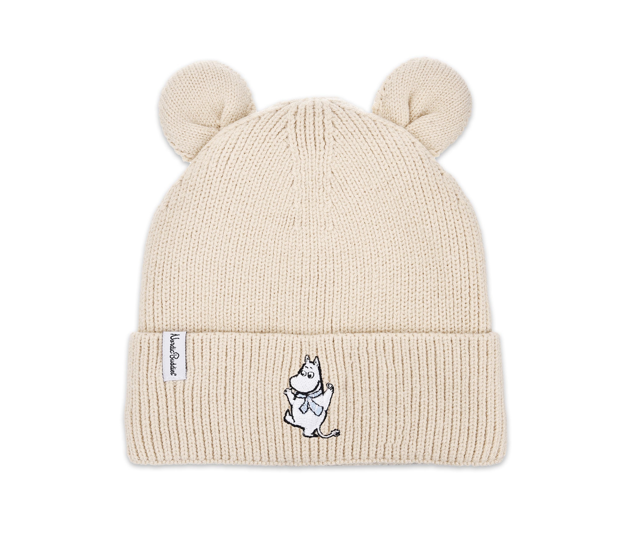 Moomin Winter Hat With Ears, Kids Fleece Lined Beige Hat - Snøluv