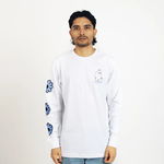 Moomin Long Sleeve Shirt, Moomintroll's Flower White, relaxed unisex fit