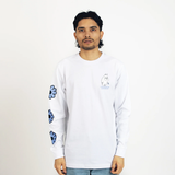 Moomin Long Sleeve Shirt, Moomintroll's Flower White, relaxed unisex fit