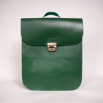 Natural Leather Saddle Backpack - Green