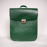 Natural Leather Saddle Backpack - Green