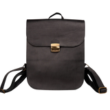 Black Leather Saddle Backpack, Handmade Laptop Bag
