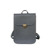 Grey Leather Saddle Backpack, Handmade Laptop Bag