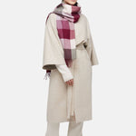 Natural Baby Alpaca Wool Midi Exclusive Check Scarf for Women