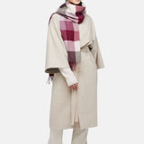Natural Baby Alpaca Wool Midi Exclusive Check Scarf for Women