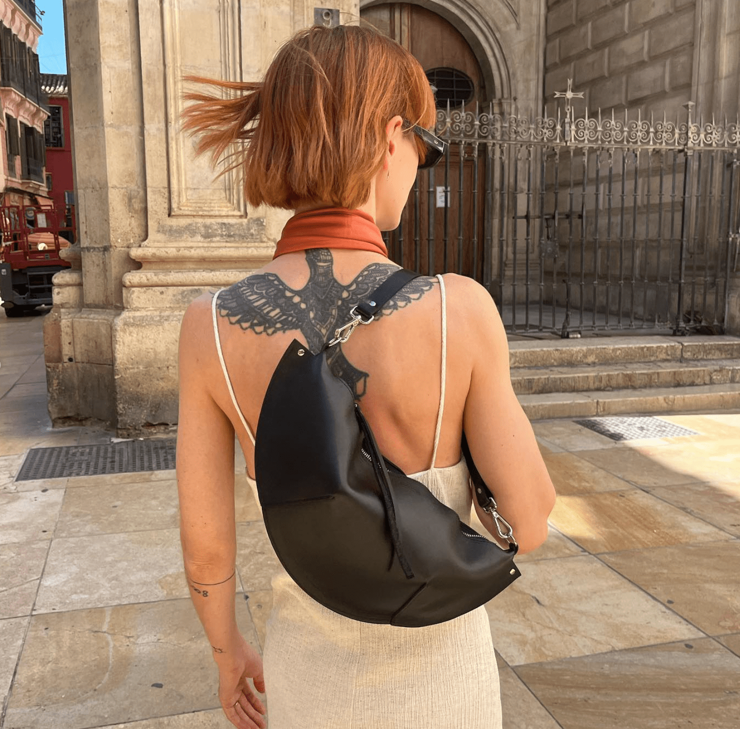 Leather Handbag Olivia Black Handmade - Snøluv