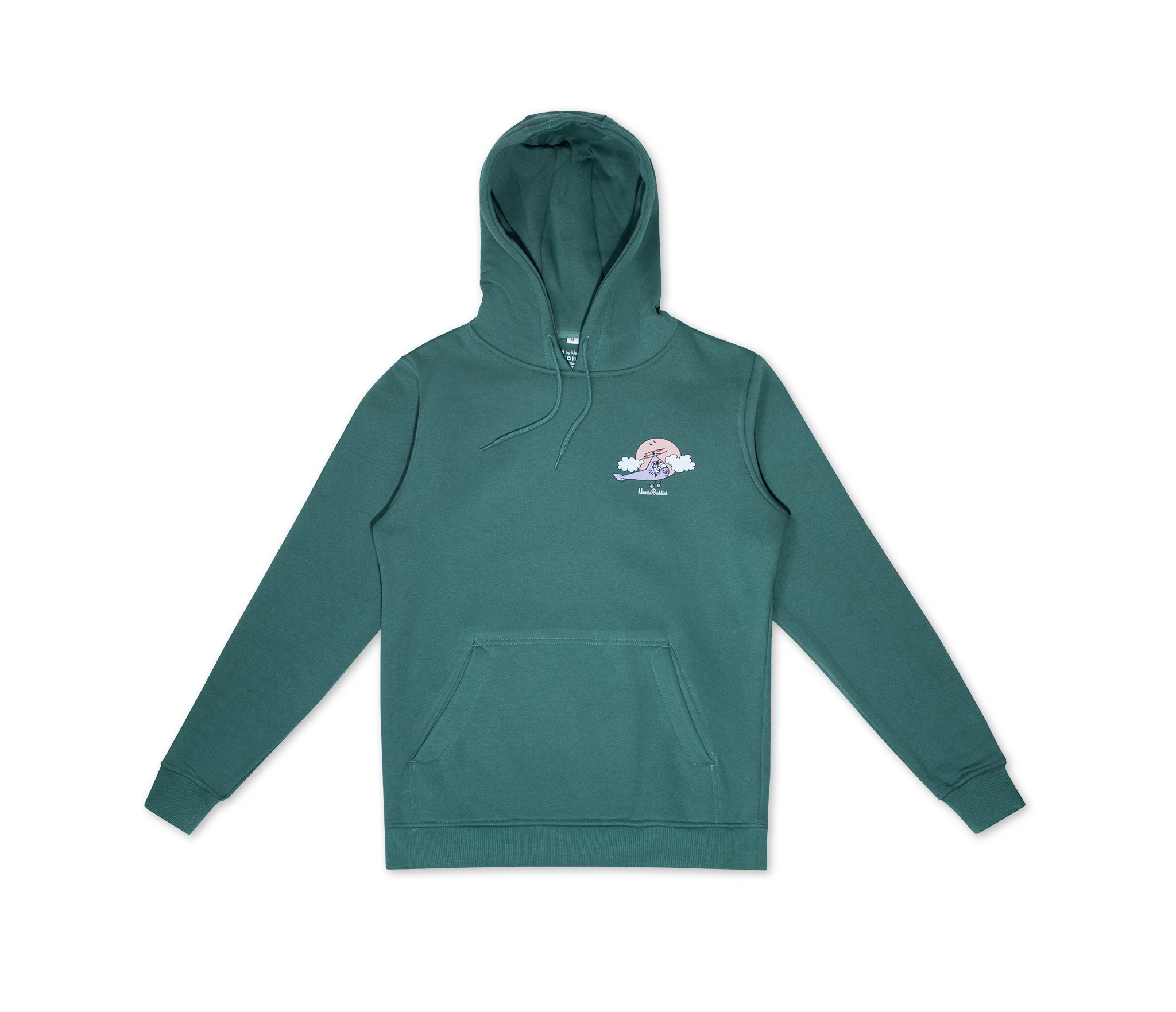 Moomin Unisex Hoodie Moominhouse Green, Premium Cotton - Snøluv
