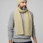 Natural Baby Alpaca and Merino Wool Light Fisherman's Rib Scarf