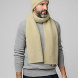 Natural Baby Alpaca and Merino Wool Light Fisherman's Rib Scarf