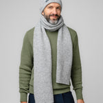 Natural Baby Alpaca and Merino Wool Light Fisherman's Rib Scarf