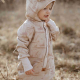 Hooded Baby Romper, Grasshopper, sewn in Poland