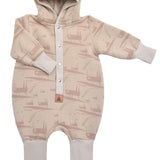 Hooded Baby Romper, Grasshopper