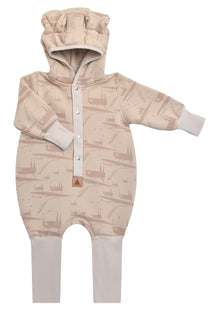 Hooded Baby Romper, Grasshopper