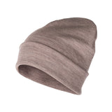 Taupe merino wool beanie by Lenne, view 2