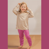 Beige kids merino wool top by Lenne, view 2