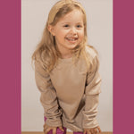Beige kids merino wool top by Lenne, view 3