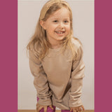 Beige kids merino wool top by Lenne, view 3