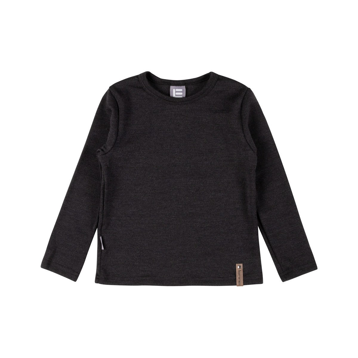 Dark grey kids merino wool top by Lenne