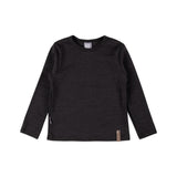 Dark grey kids merino wool top by Lenne