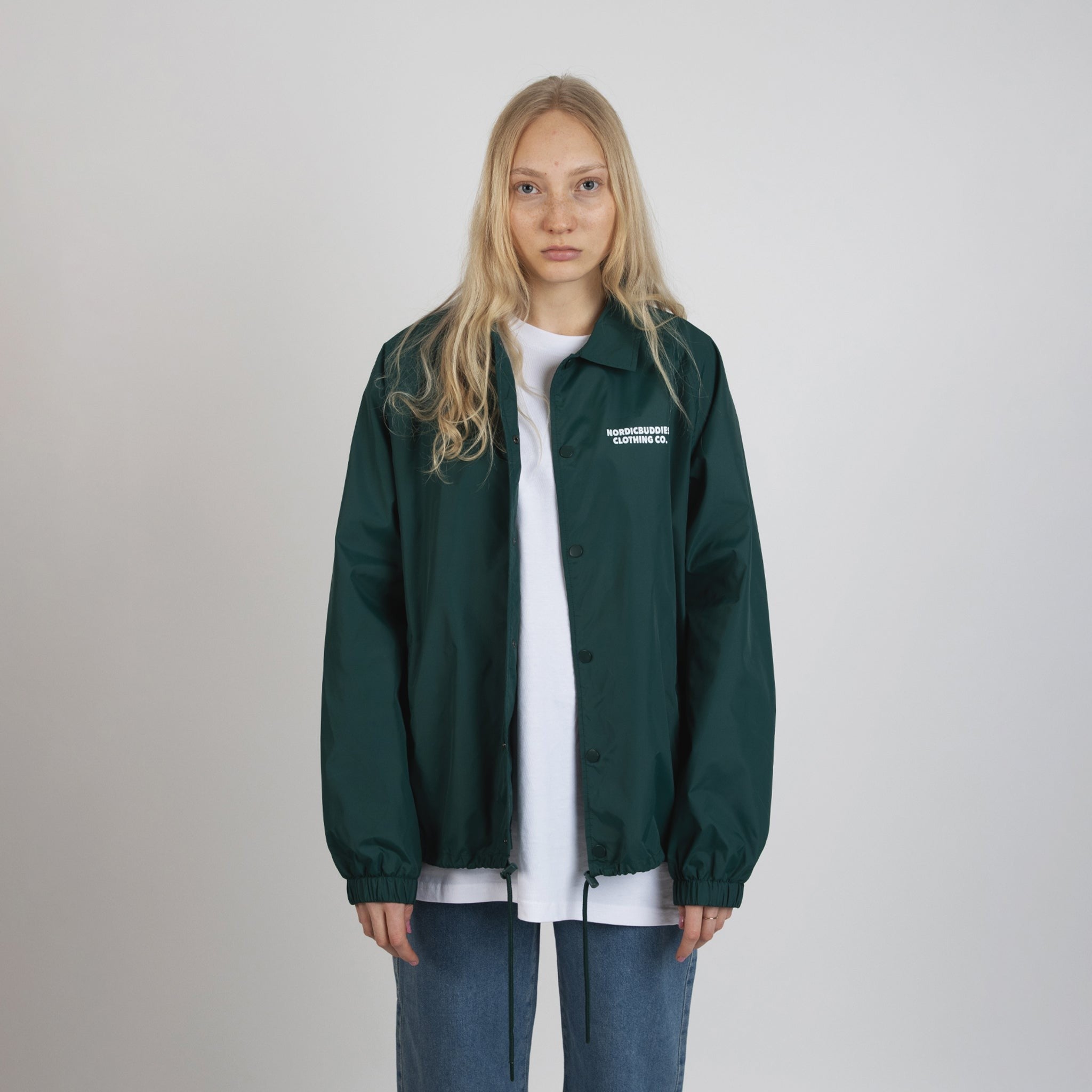 Green Moomin coach jacket with Moomintroll print by Nordicbuddies, view 4