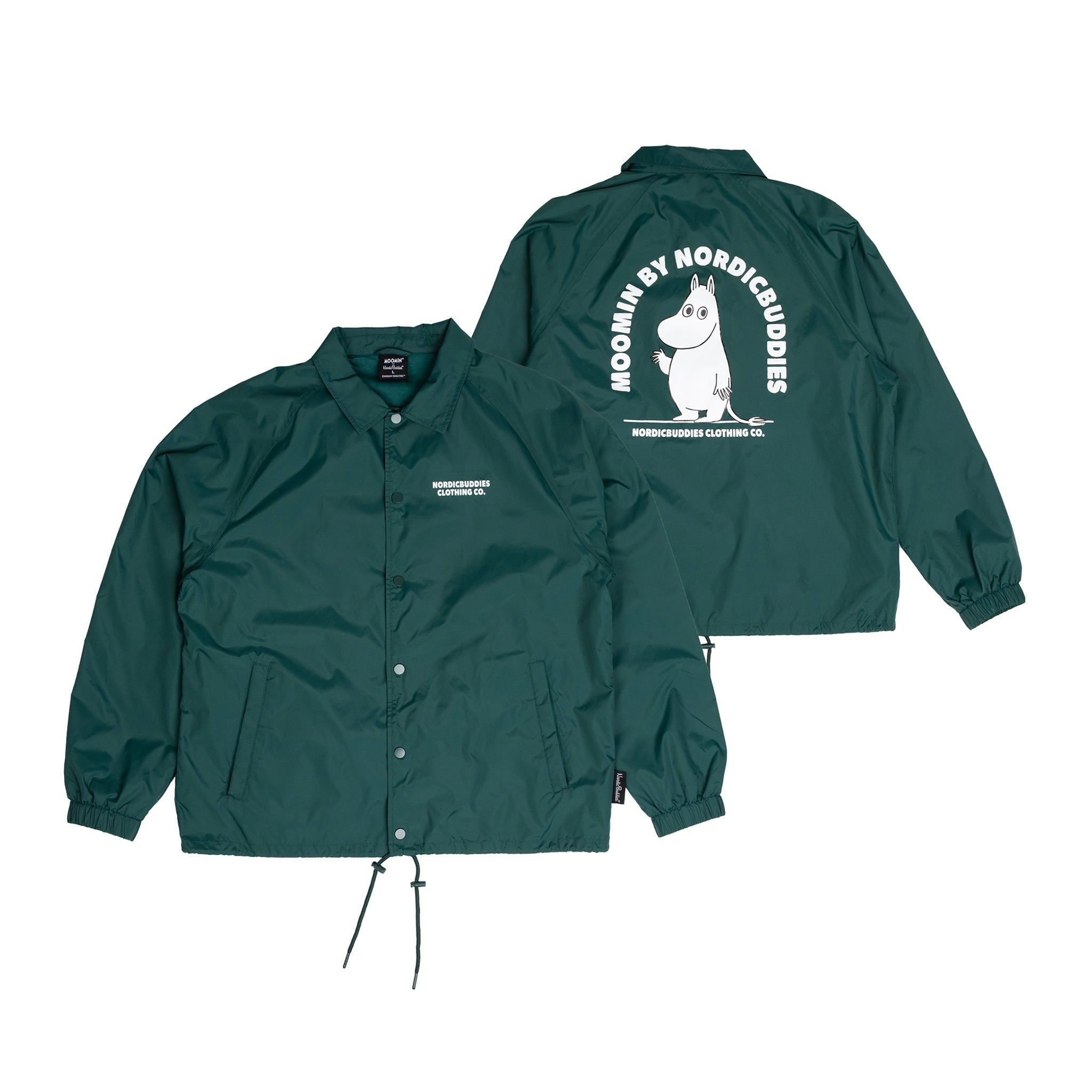 Green Moomin coach jacket with Moomintroll print by Nordicbuddies