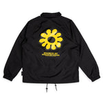 Black Moomin coach jacket with yellow flower print by Nordicbuddies, view 4