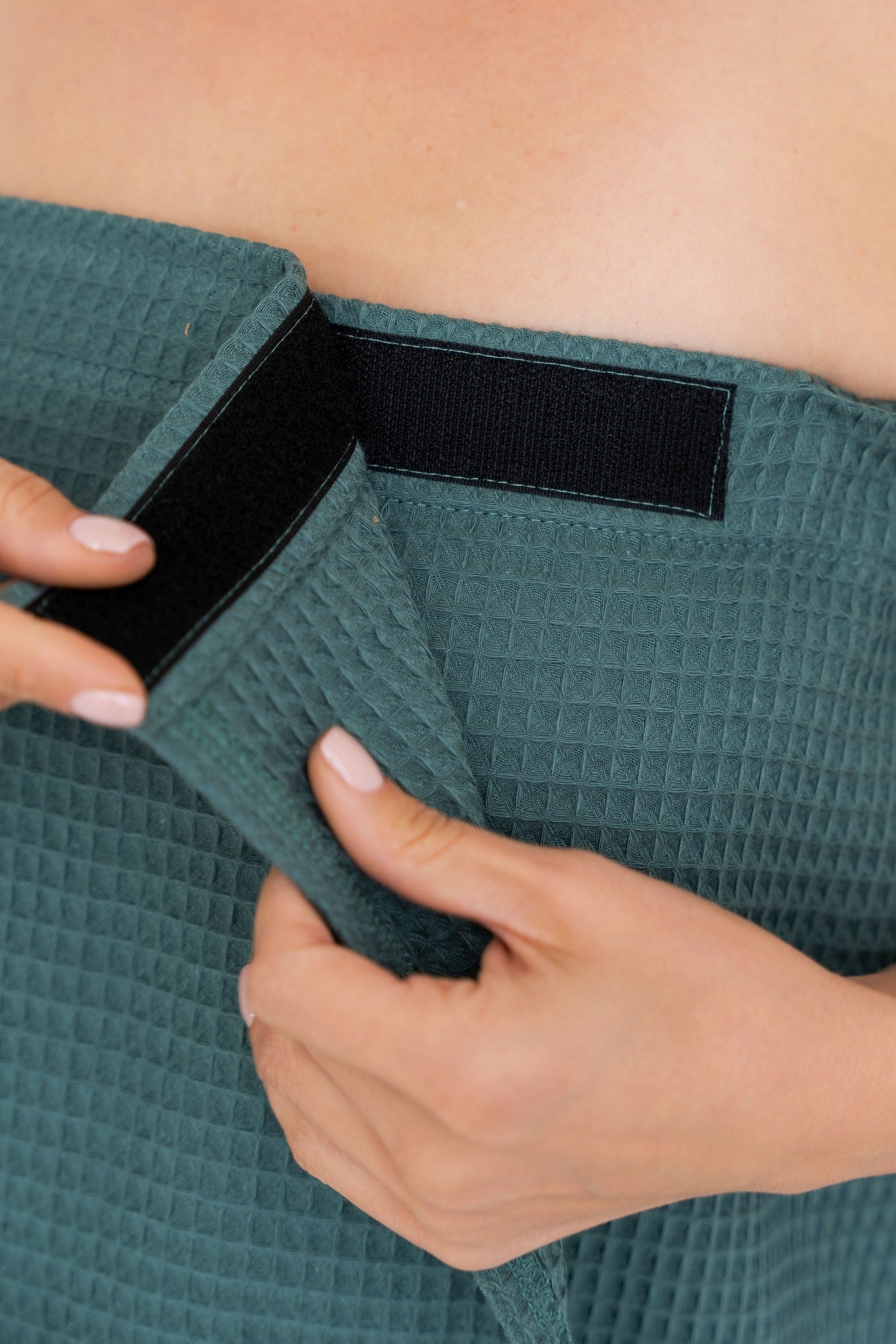 Cotton Waffle Sauna Wrap With Velcro