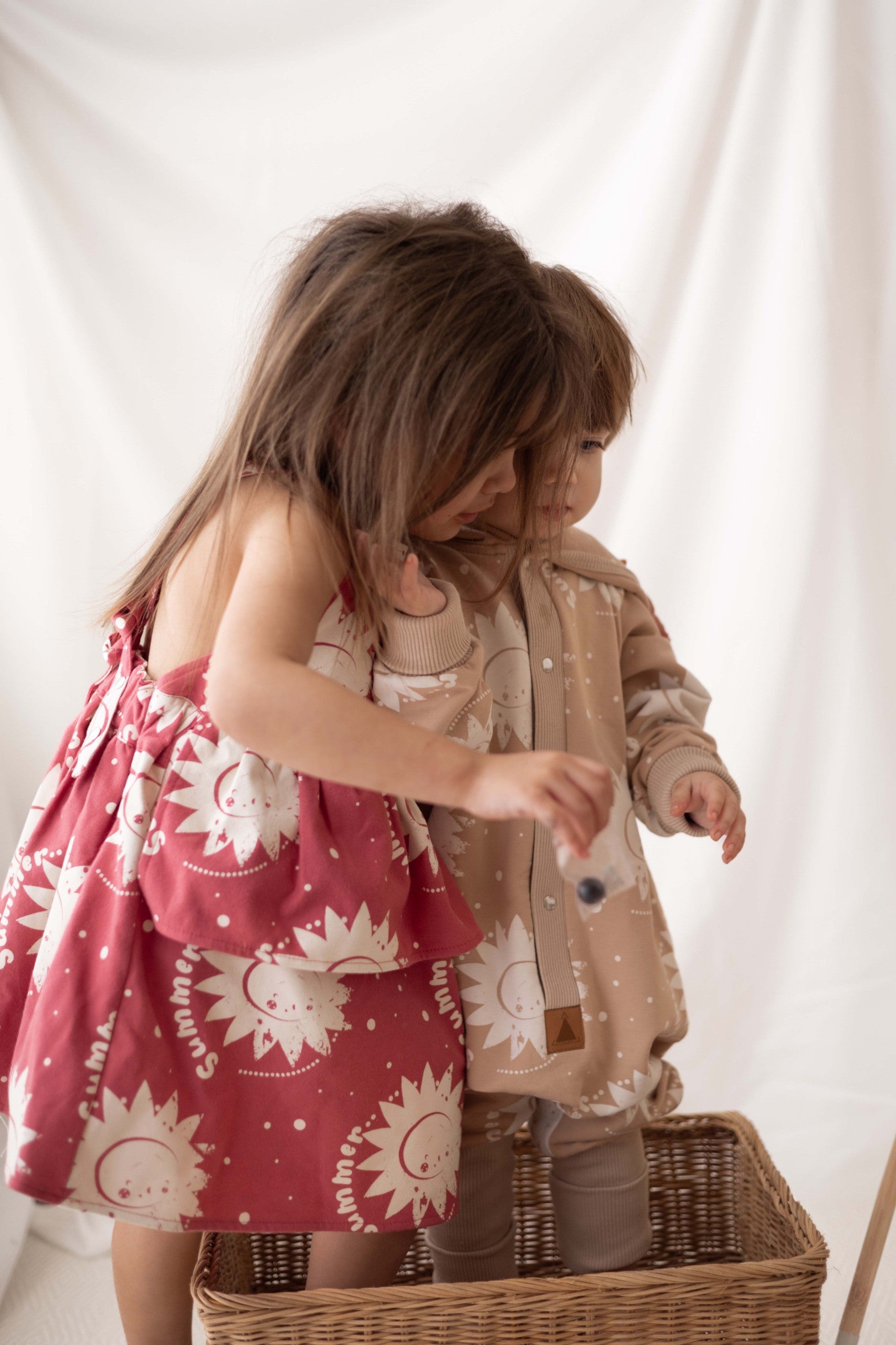 Kids Summer Dress Sunshine, Sun Print, Zezuzulla