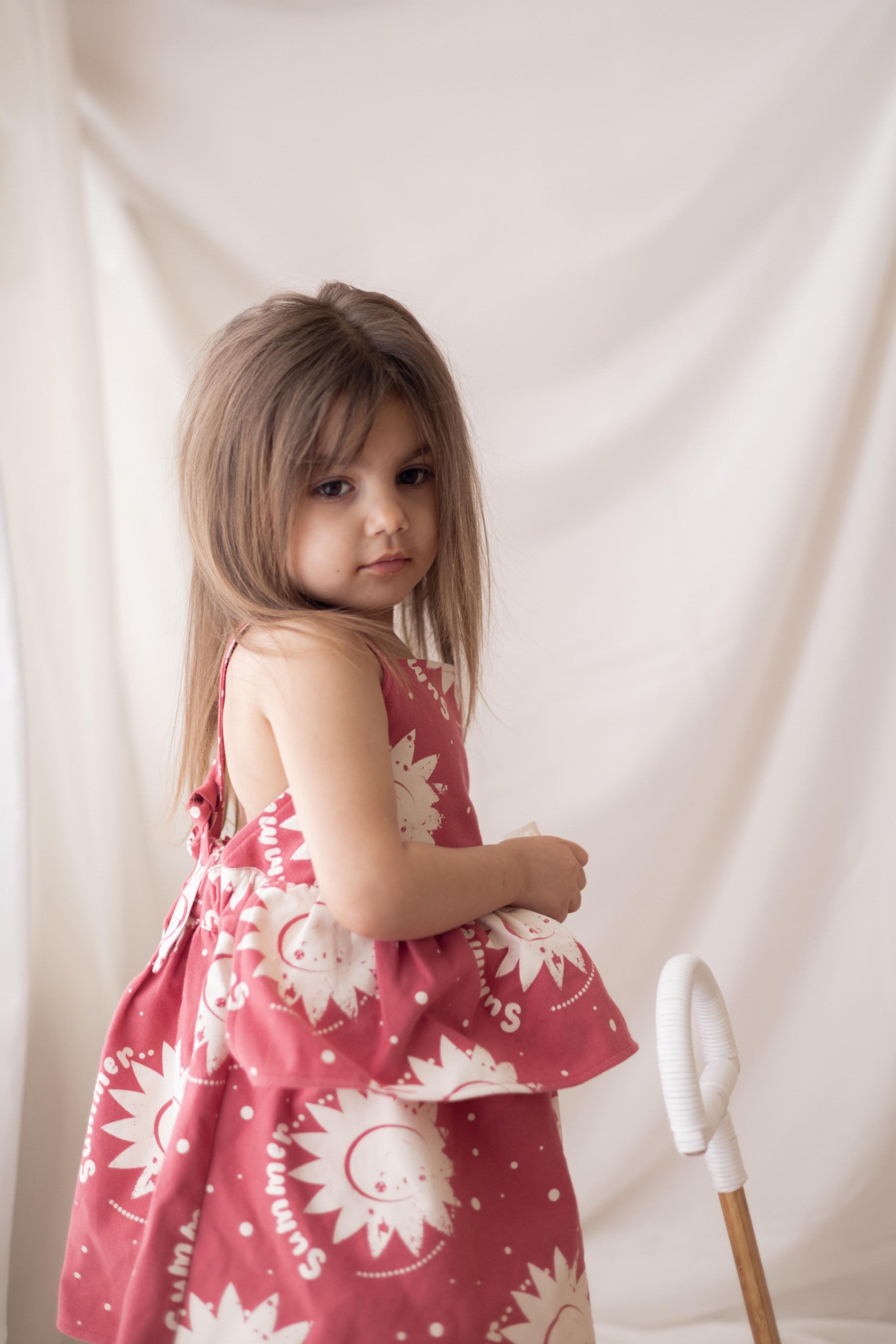 Kids Summer Dress Sunshine, Sun Print, sizes 104 to 134
